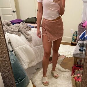 Ribbed pink skort